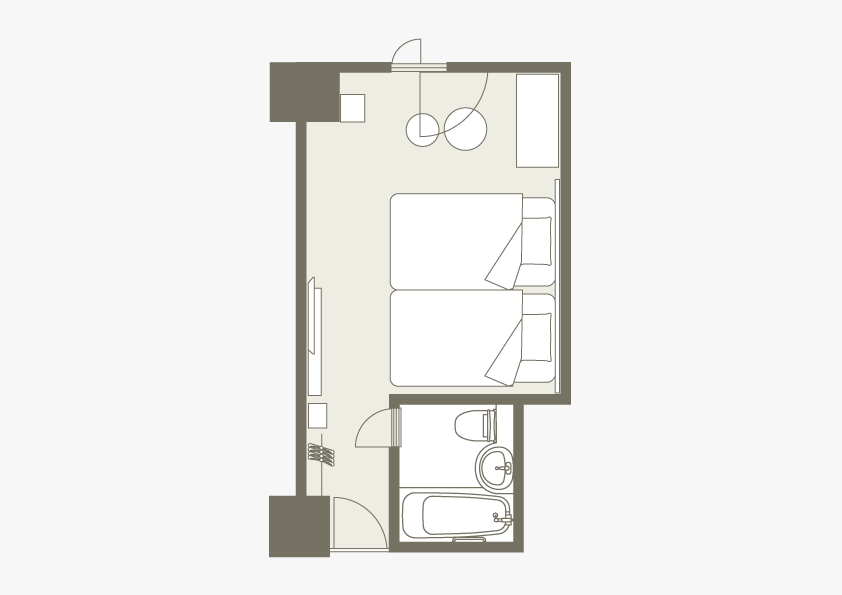 Moderate twin room layout