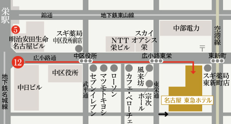 Access | 5-minute walk from Sakae Station Nagoya TOKYU HOTEL [Official]